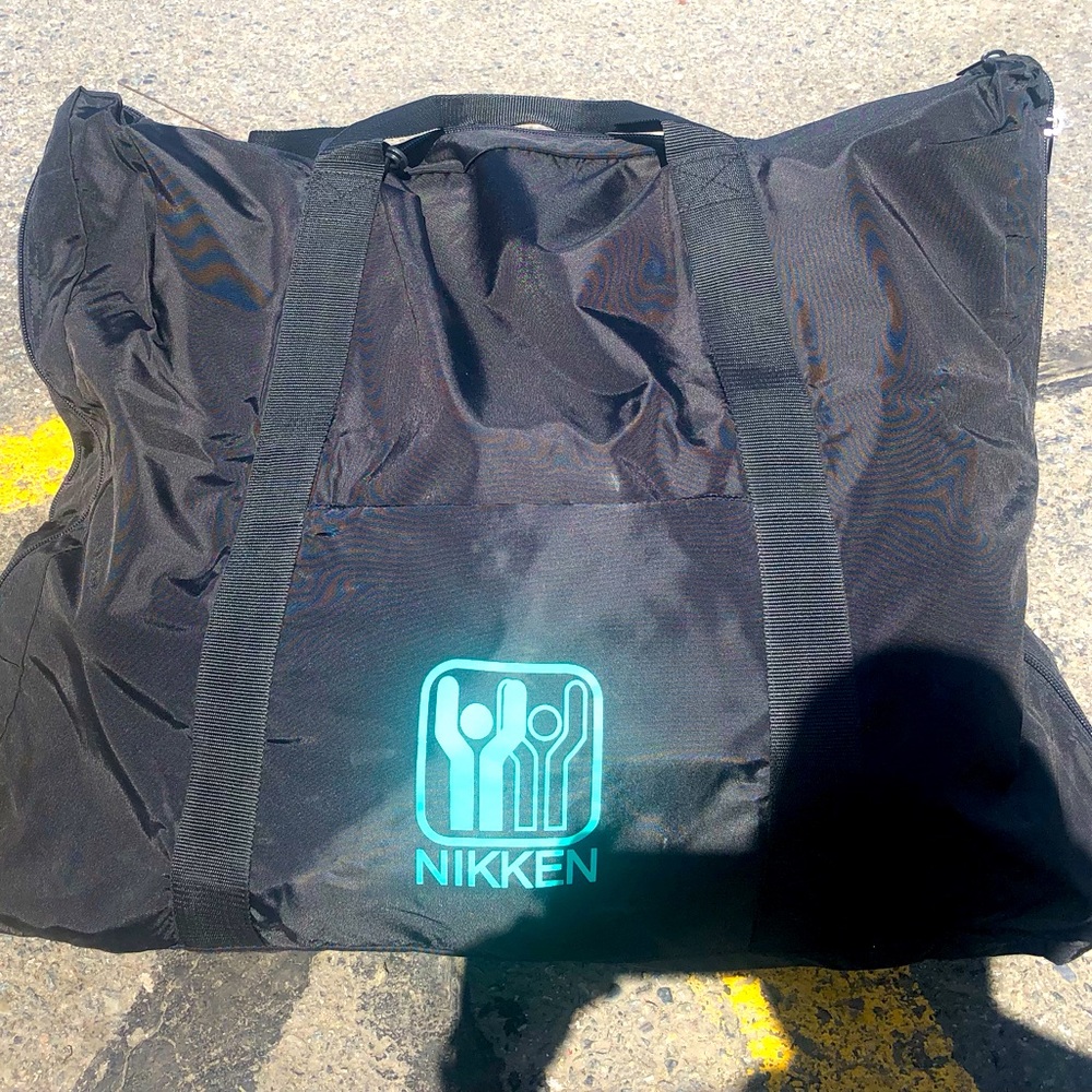 Nikken Black Nylon Large Double Zip Travel  Bag Size 30”x20”x15”